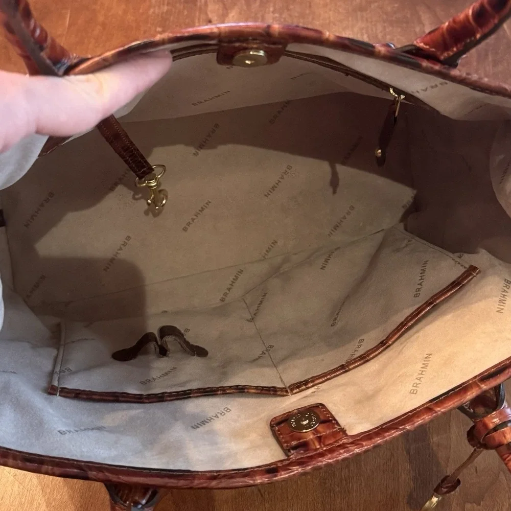 BRAHMIN‎ MELBOURNE OR ANYTIME TOTE CROCODILE SHOULDER BAG GREAT COND